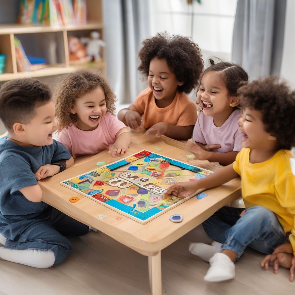 Preschoolers playing educational games