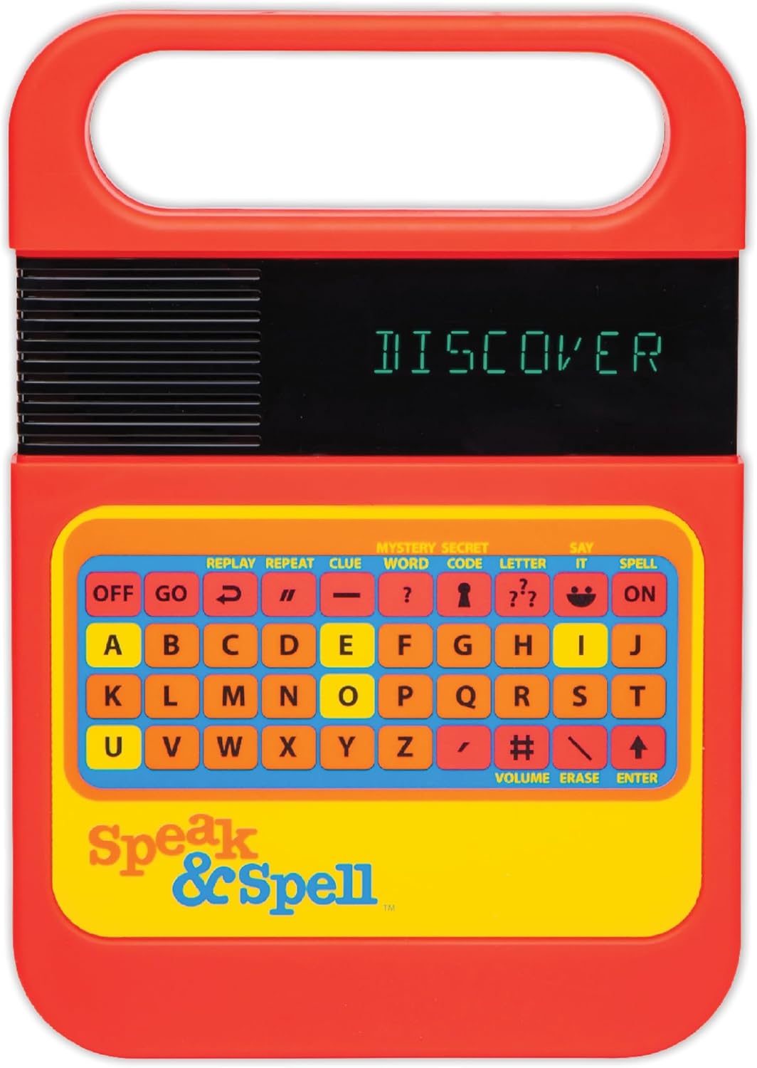 Playmonster Speak & Spell Electronic Game - Educational Learning Toy, Spelling Games, 80s Retro Handheld Arcade, Autism Toys, Activity for Boys, Girls, Toddler, Ages 7+