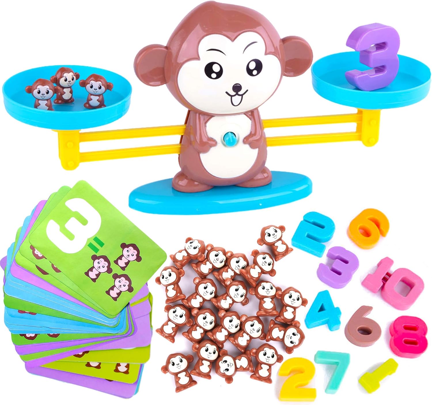 CoolToys Monkey Balance Cool Math Game for Girls & Boys | Fun, Educational Children\'s Gift & Kids Toy STEM Learning Ages 3+ (64-Piece Set)