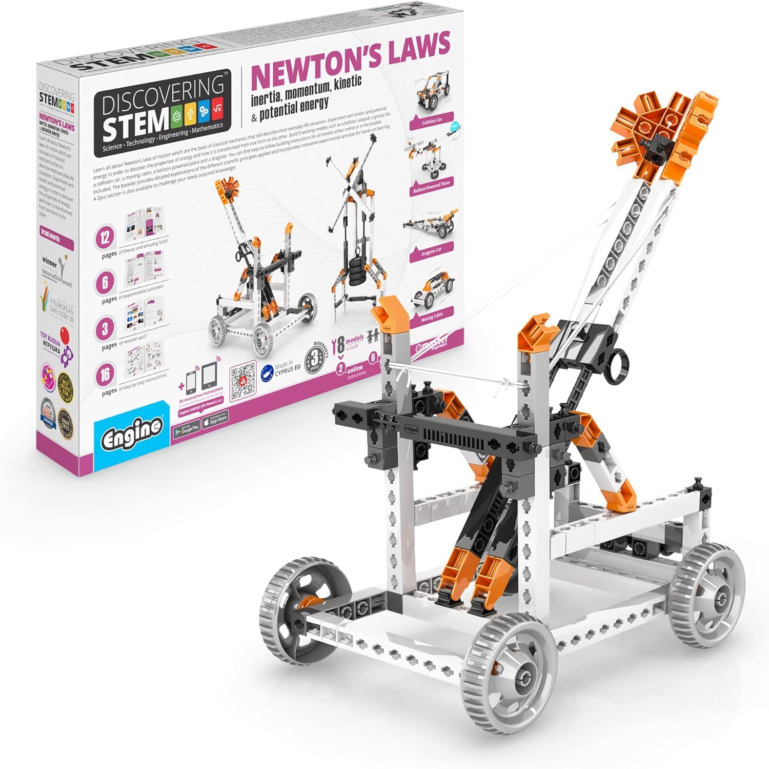 Engino- STEM Toys, Construction Toys for Kids 9+, Newton\'s Laws Inertia, Kinetic & Potential Energy, Educational Toys, STEM Kits, Gifts for Boys & Girls (8 Model Options)