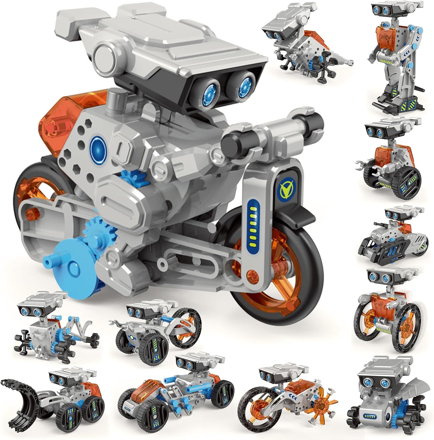 12-in-1 STEM Robot Kit Toys for Kids 8-12 12-16, DIY Robot Building Educational STEM Science Kits for Kids Age 8-12 12-16, 8 9 10 11 12 13 14 15 16 Year Old Boy Birthday Gifts